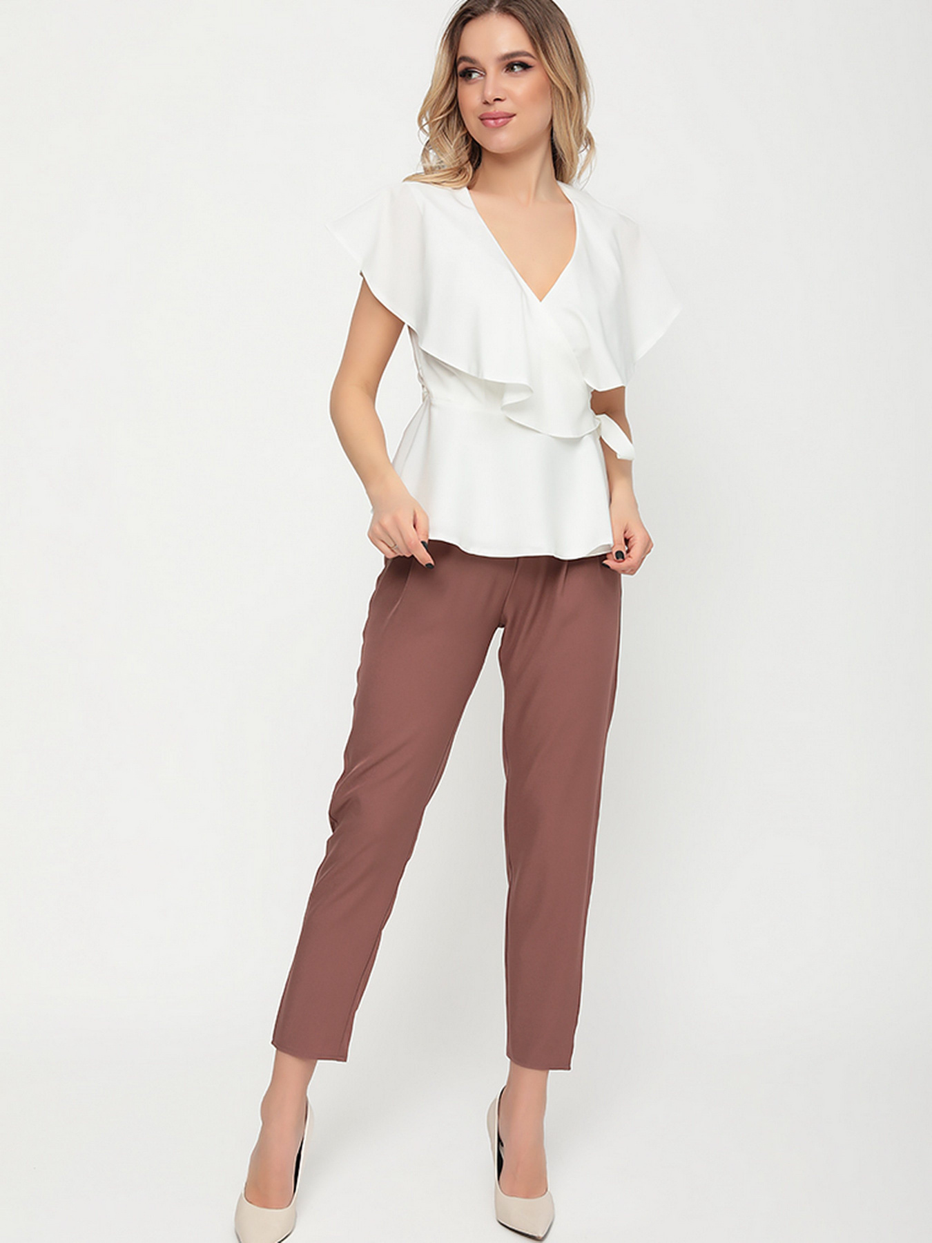 Блуза ISSA Plus модель SA-12045i_молочный Фото