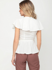 Блуза ISSA Plus модель SA-12045i_молочный Фото