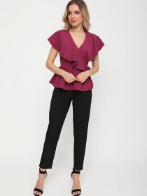 Блуза ISSA Plus модель SA-12045i_фиолетовый Блуза ISSA Plus модель SA-12045i_фиолетовый Фото