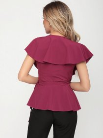 Блуза ISSA Plus модель SA-12045i_фиолетовый Блуза ISSA Plus модель SA-12045i_фиолетовый Фото