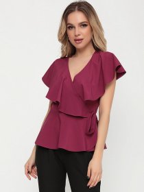 Блуза ISSA Plus модель SA-12045i_фиолетовый Блуза ISSA Plus модель SA-12045i_фиолетовый Фото