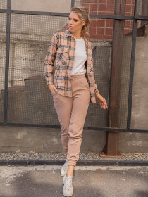 Брюки повседневные ISSA Plus модель 12854_бежевый Фото