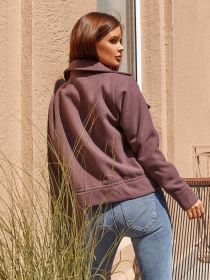 Демисезонная куртка ISSA Plus модель SA-111_темно-сиреневый Фото