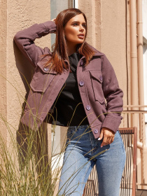 Демисезонная куртка ISSA Plus модель SA-111_темно-сиреневый Фото