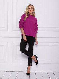 Блуза ISSA Plus модель SA-21_сиреневый Фото