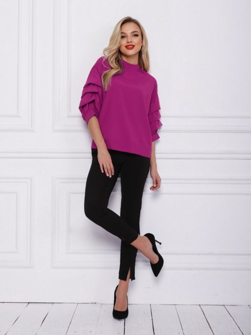 Блуза ISSA Plus модель SA-21_сиреневый Фото