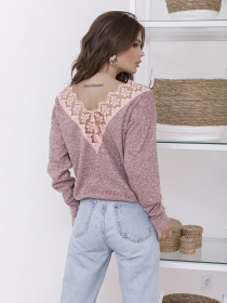 Джемпер ISSA Plus модель 12111_розовый Фото