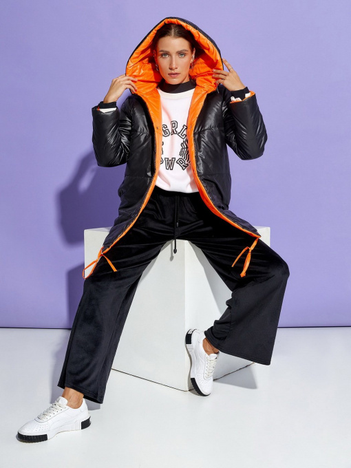 Зимняя куртка ISSA Plus модель SA-31_черный/оранжевый Фото