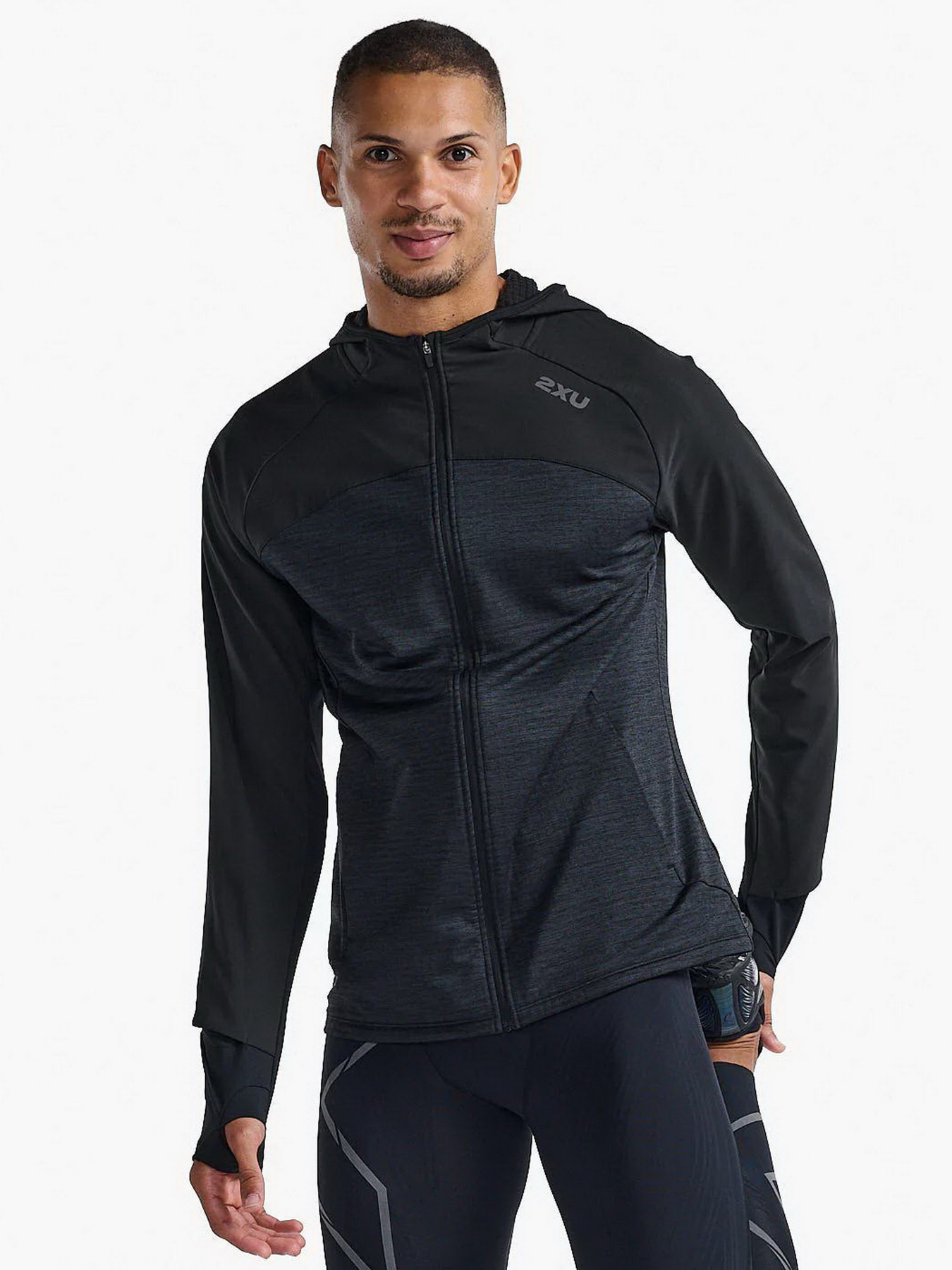 Спортивна кофта 2XU Ignition Shield Hooded Mid Layer модель MR6829a-BLK/BRF Спортивна кофта 2XU Ignition Shield Hooded Mid Layer модель MR6829a-BLK/BRF Фото