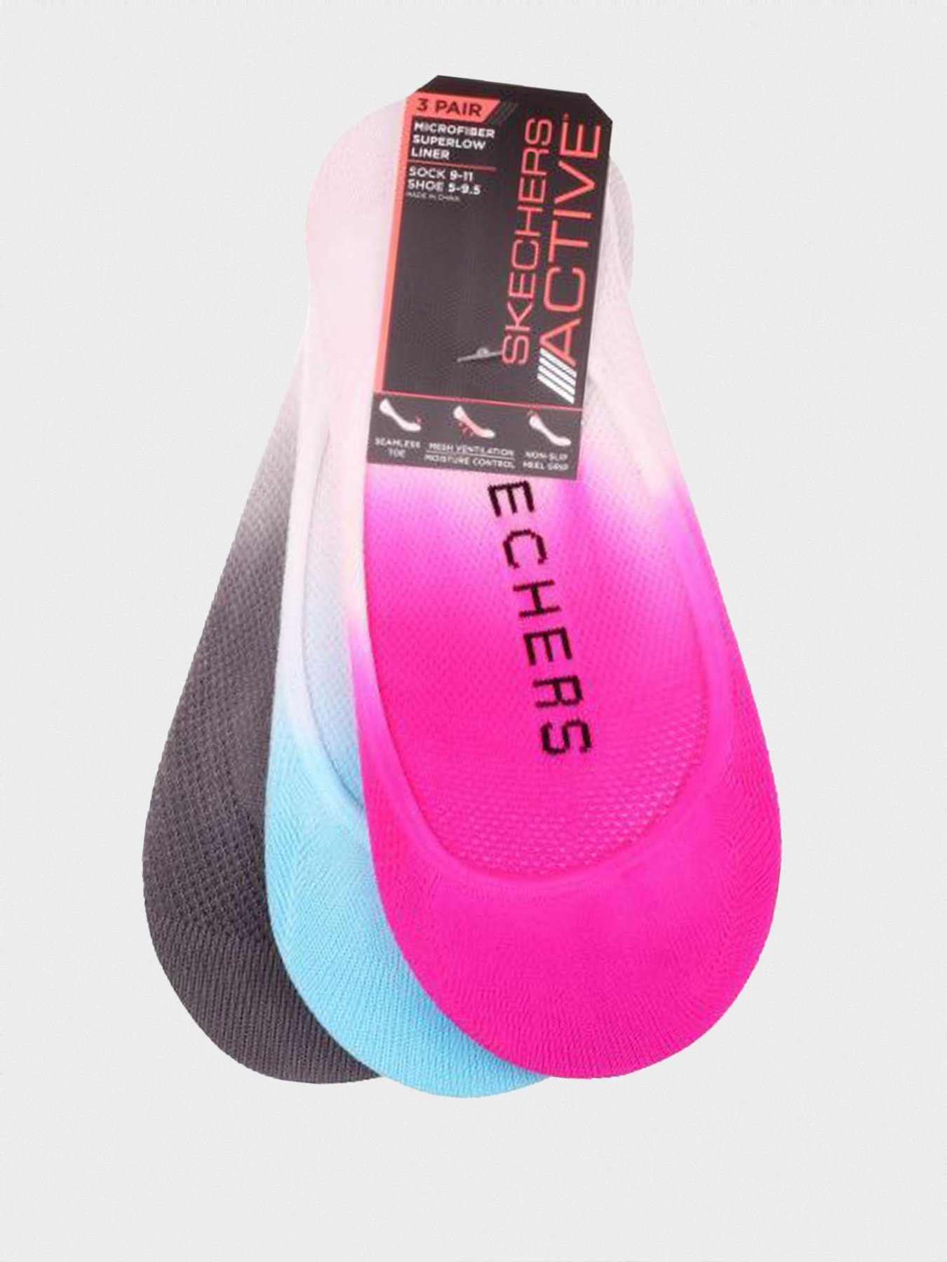 Носки и гольфы Skechers 3 Pair Microfiber Superlow Liner модель S111086-690 Фото