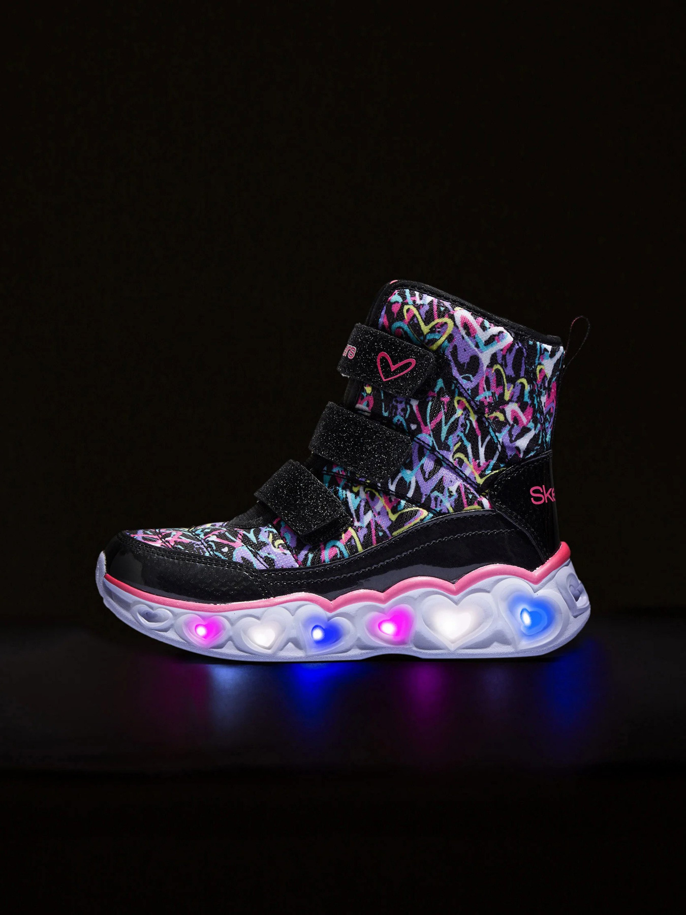 Ботинки Skechers S Lights: Heart Lights - Scribble Hearts модель 20288L BKHP Фото