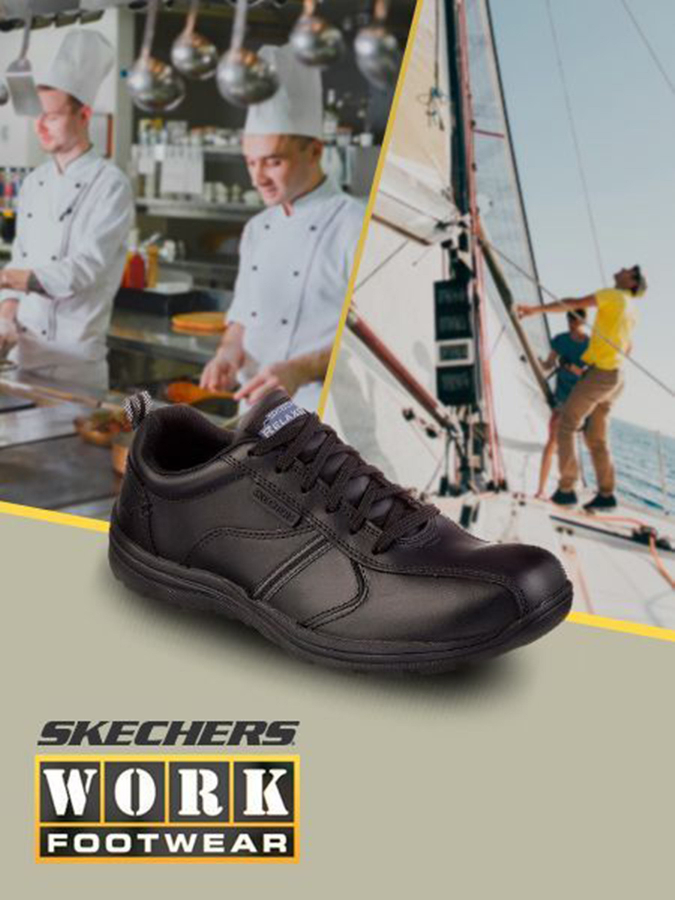 Кроссовки повседневные Skechers WORK RELAXED FIT: HOBBES - FRAT SR модель 77036 BLK Фото