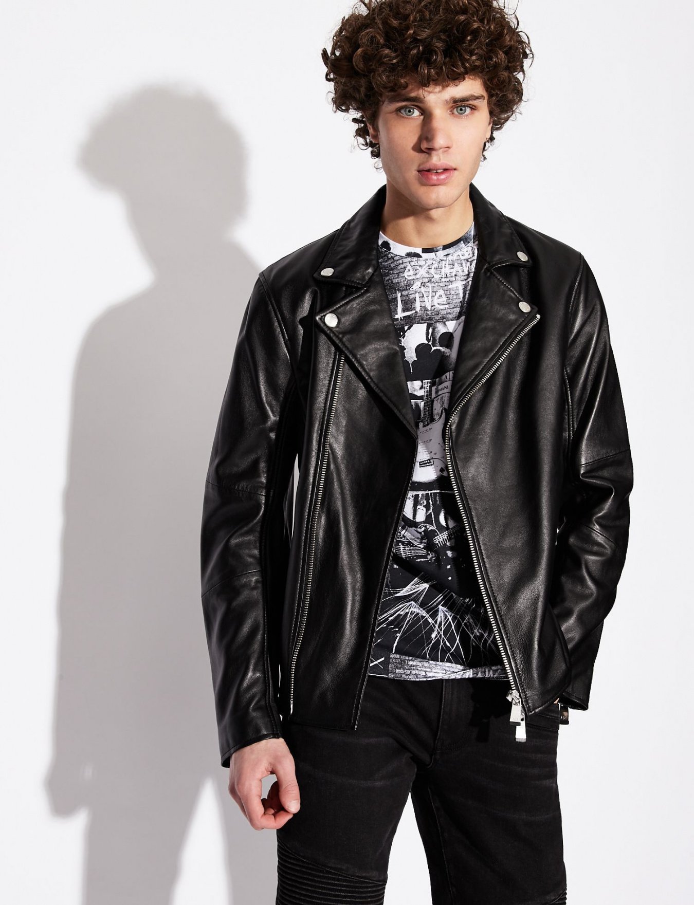 Куртка кожаная Armani Exchange модель 3HZB07-ZL04Z-1200 Фото