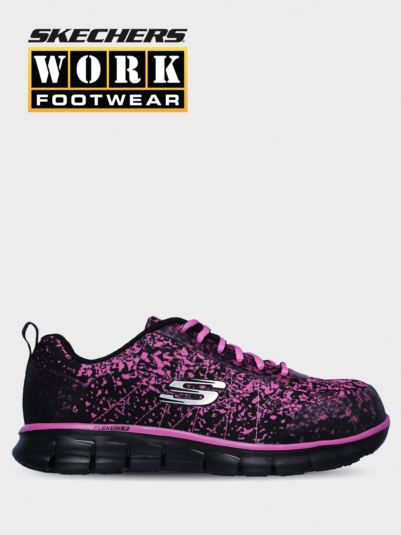 Кроссовки Skechers Work: Sure Track - Flinser Alloy Toe модель 77251 BKPK Фото