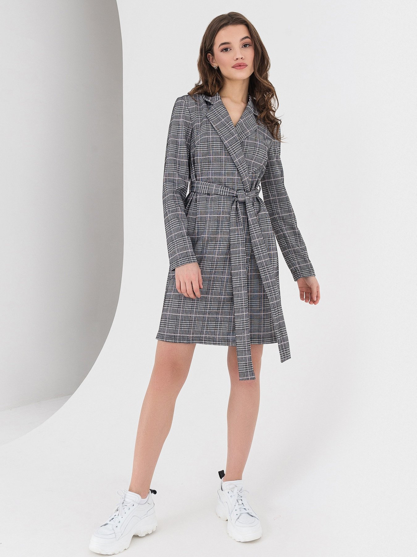 Платья VOVK модель 07184 клітинка Фото