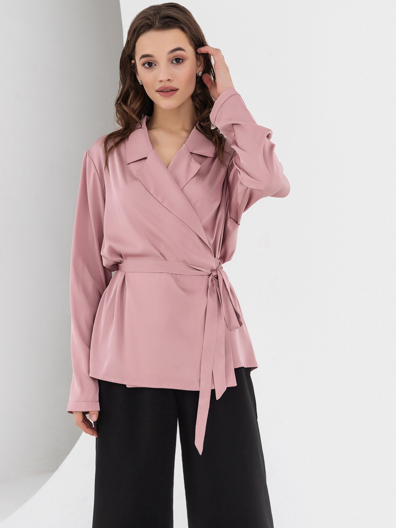 Блуза с длинным руквом VOVK модель 07241 фрезовий Фото