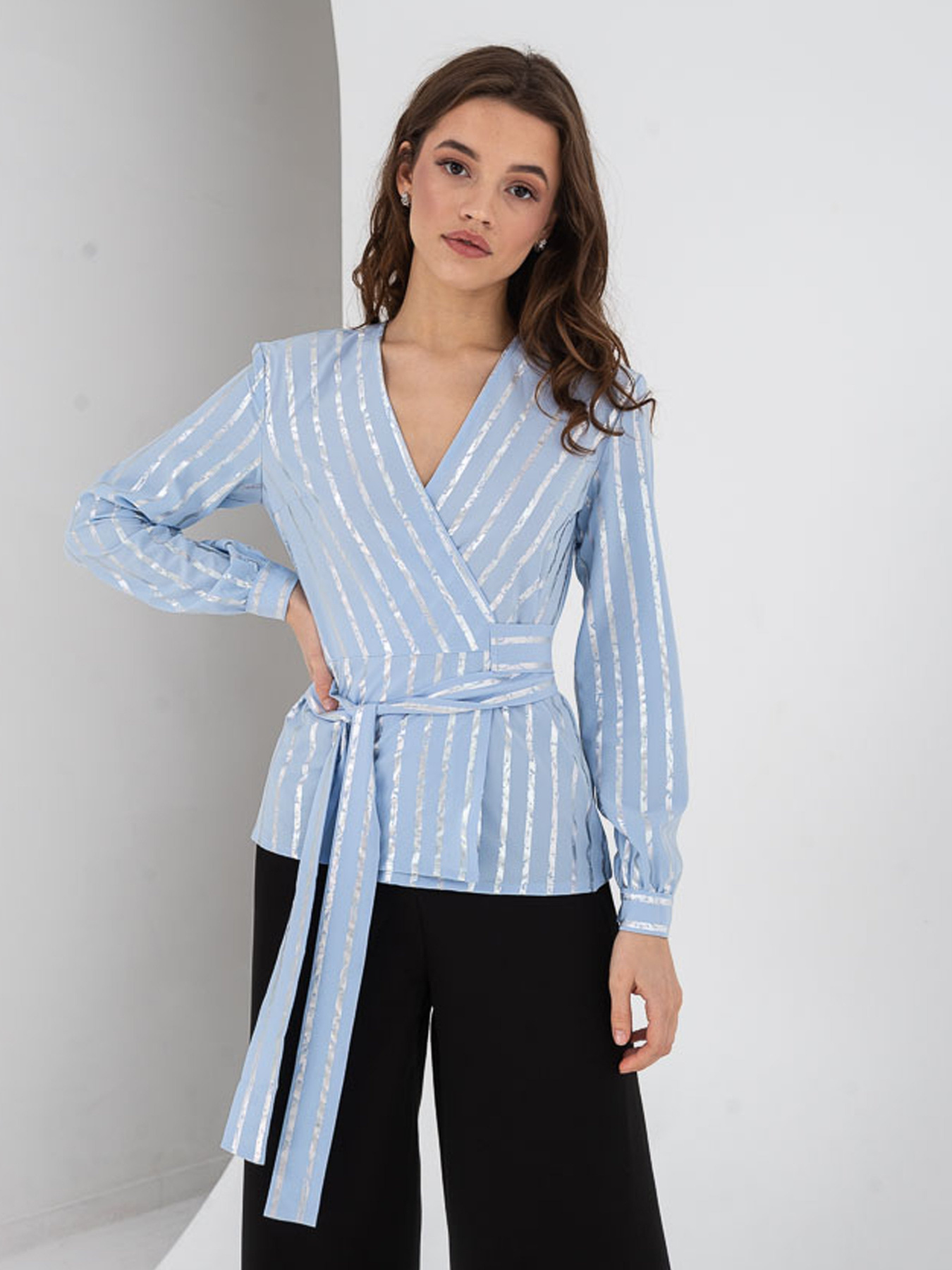 Блуза с длинным руквом VOVK модель 07393  смужка Фото