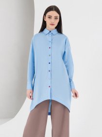 Блуза с длинным руквом VOVK модель 07590 небесний Фото