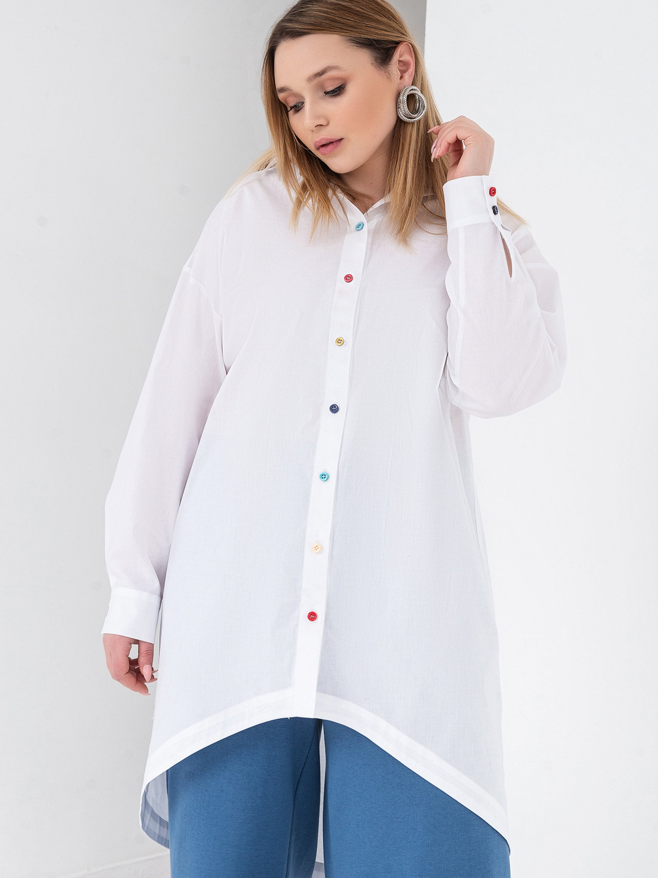 Блуза с длинным руквом VOVK модель 07591 білий Фото