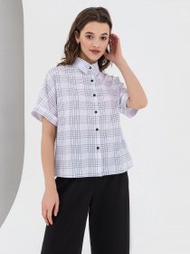 Блуза с коротким рукавом VOVK модель 05823 клітинка Фото