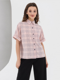 Блуза с коротким рукавом VOVK модель 05822 клітинка Фото