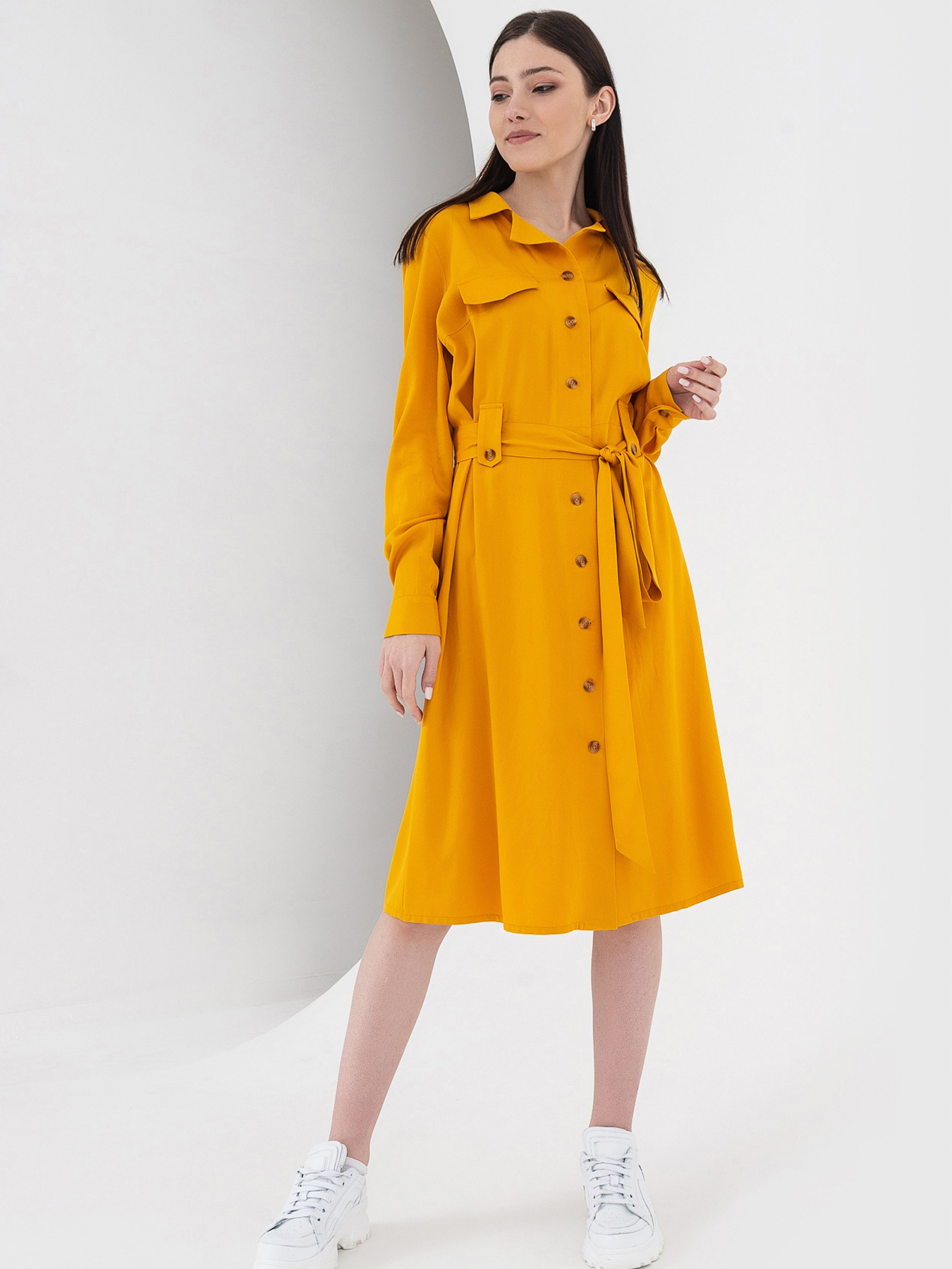 Сукні VOVK модель 07598 гірчичний Фото