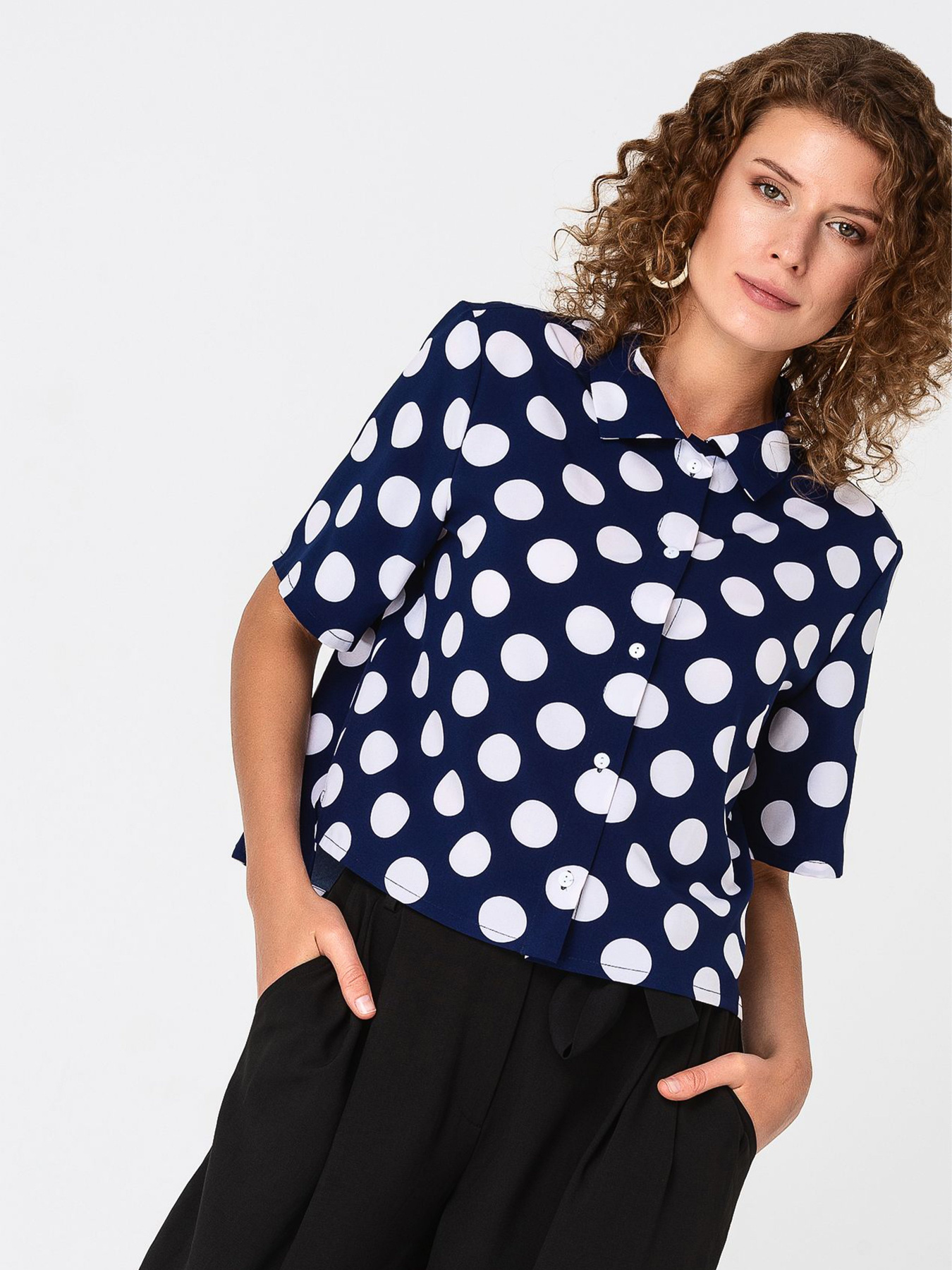 Блуза с коротким рукавом VOVK модель 05908 горох Фото