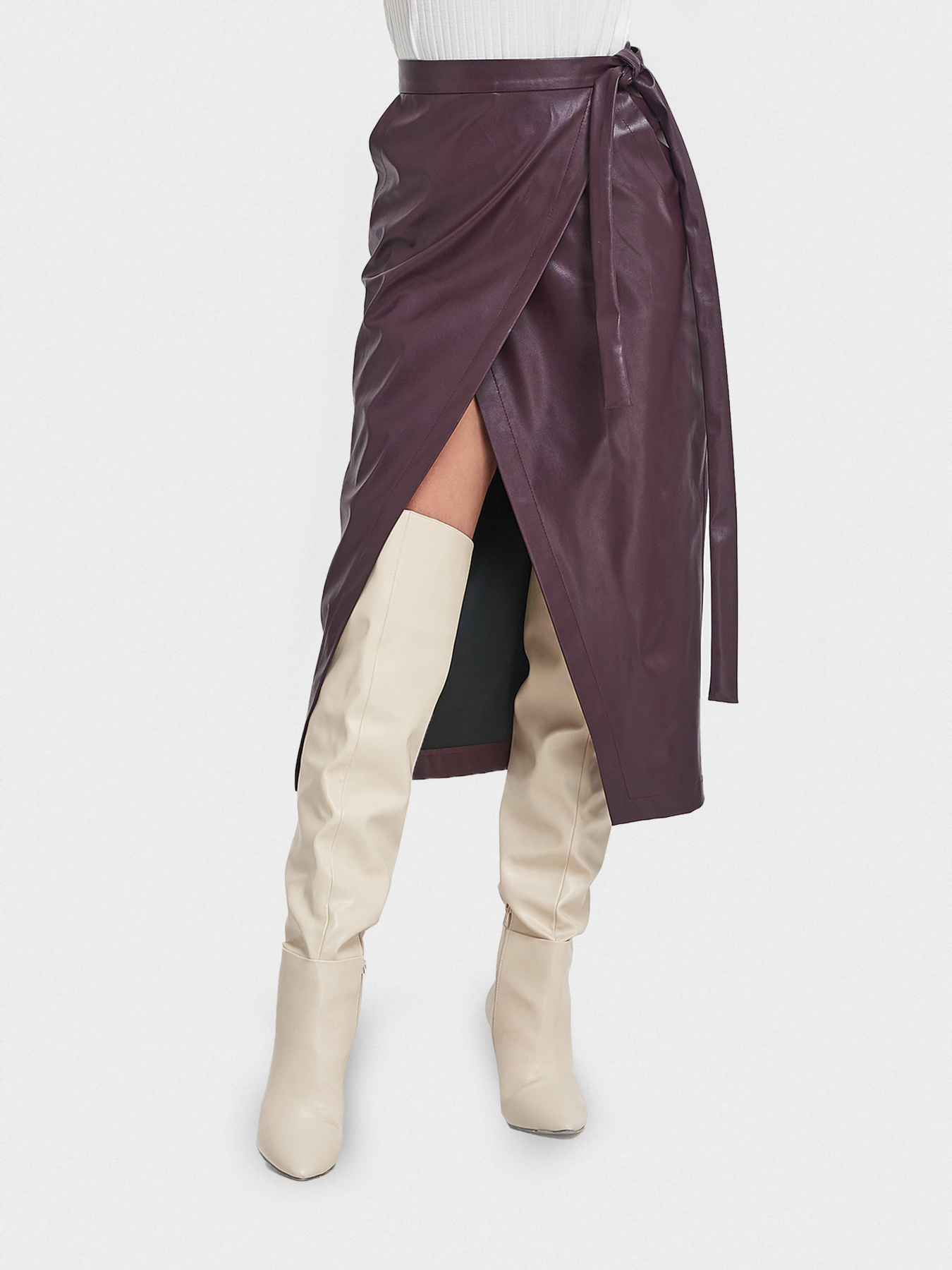 Юбки ISSA Plus модель 11278_бордовый Фото