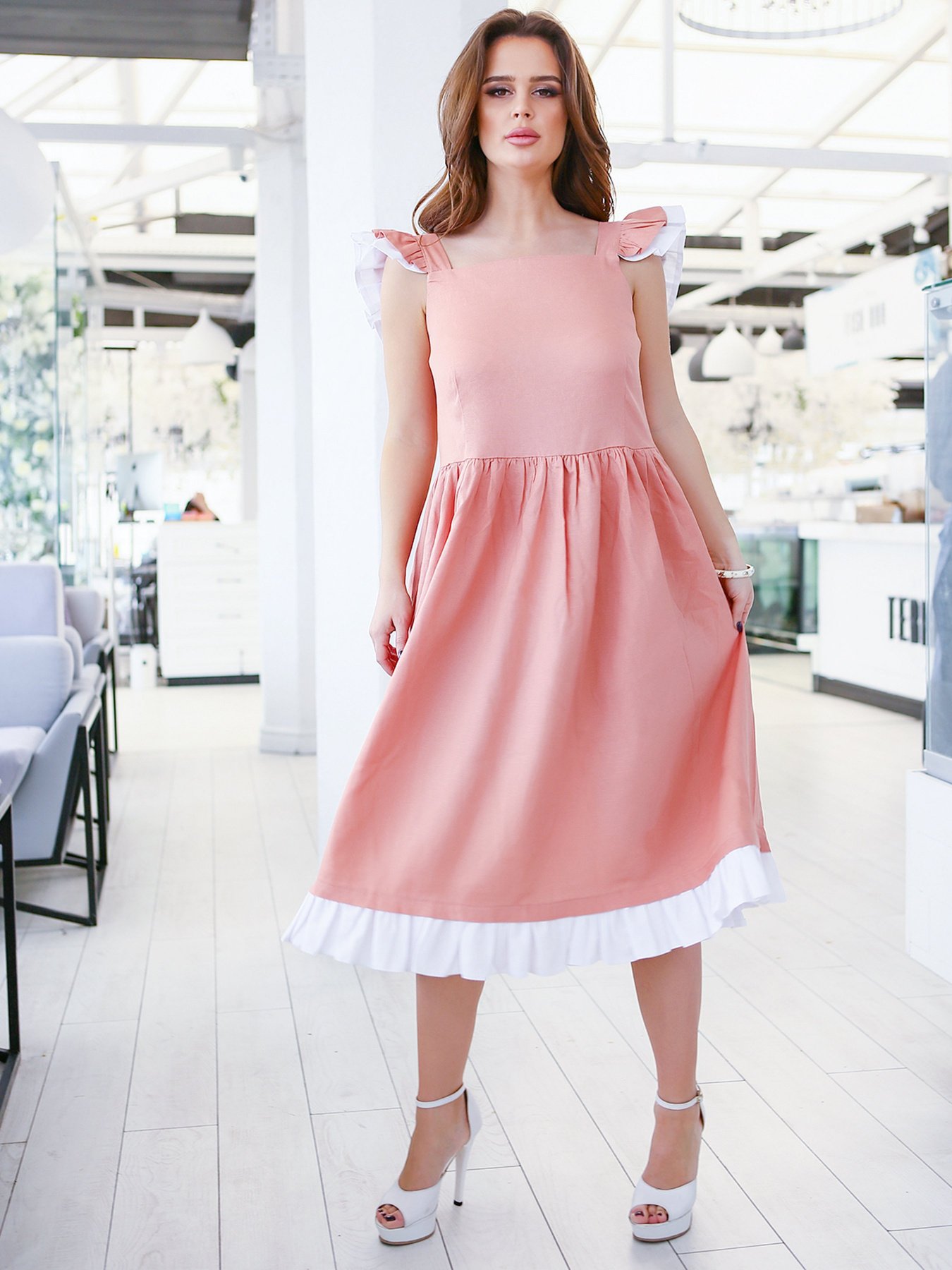 Платья ISSA Plus модель 11646_персиковый Фото