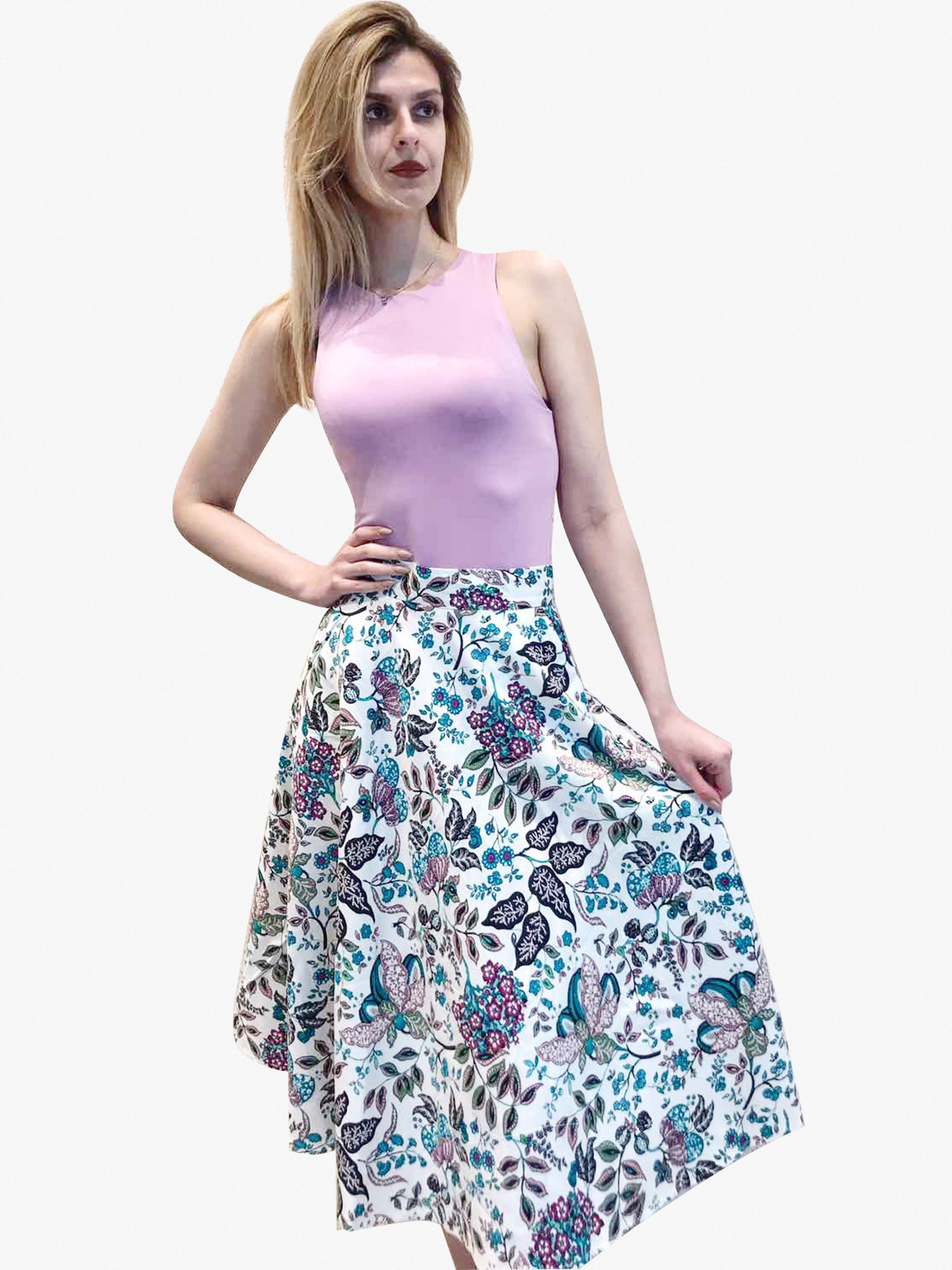 Юбки VOVK модель 07142 квіти Фото