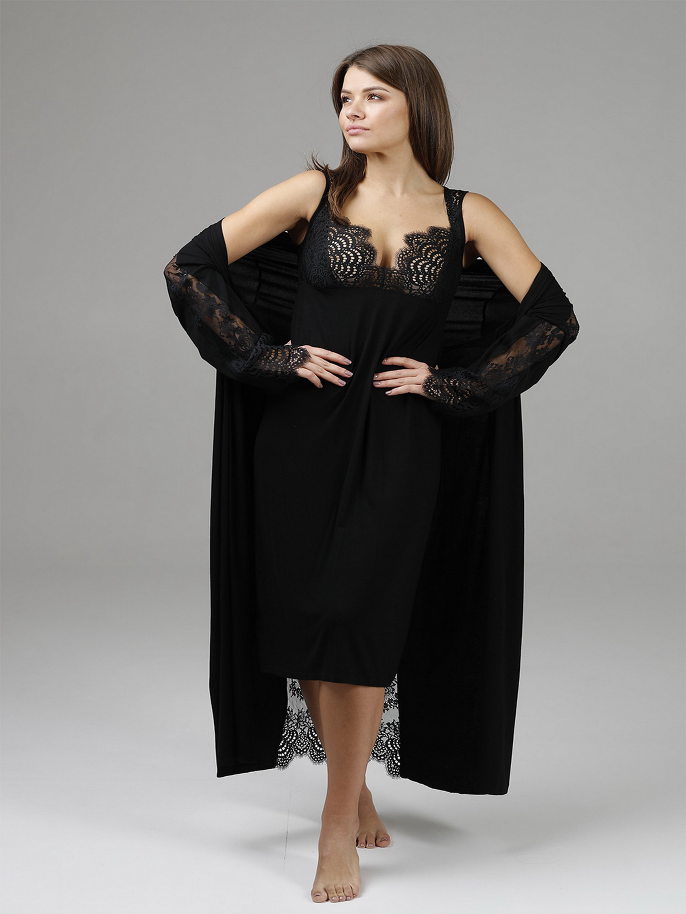 Нічна сорочка Effetto модель 10501C+10502C Жіночий піжамний Фото