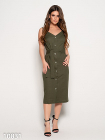 Сукні ISSA Plus модель 10831_хаки Сукні ISSA Plus модель 10831_хаки Фото