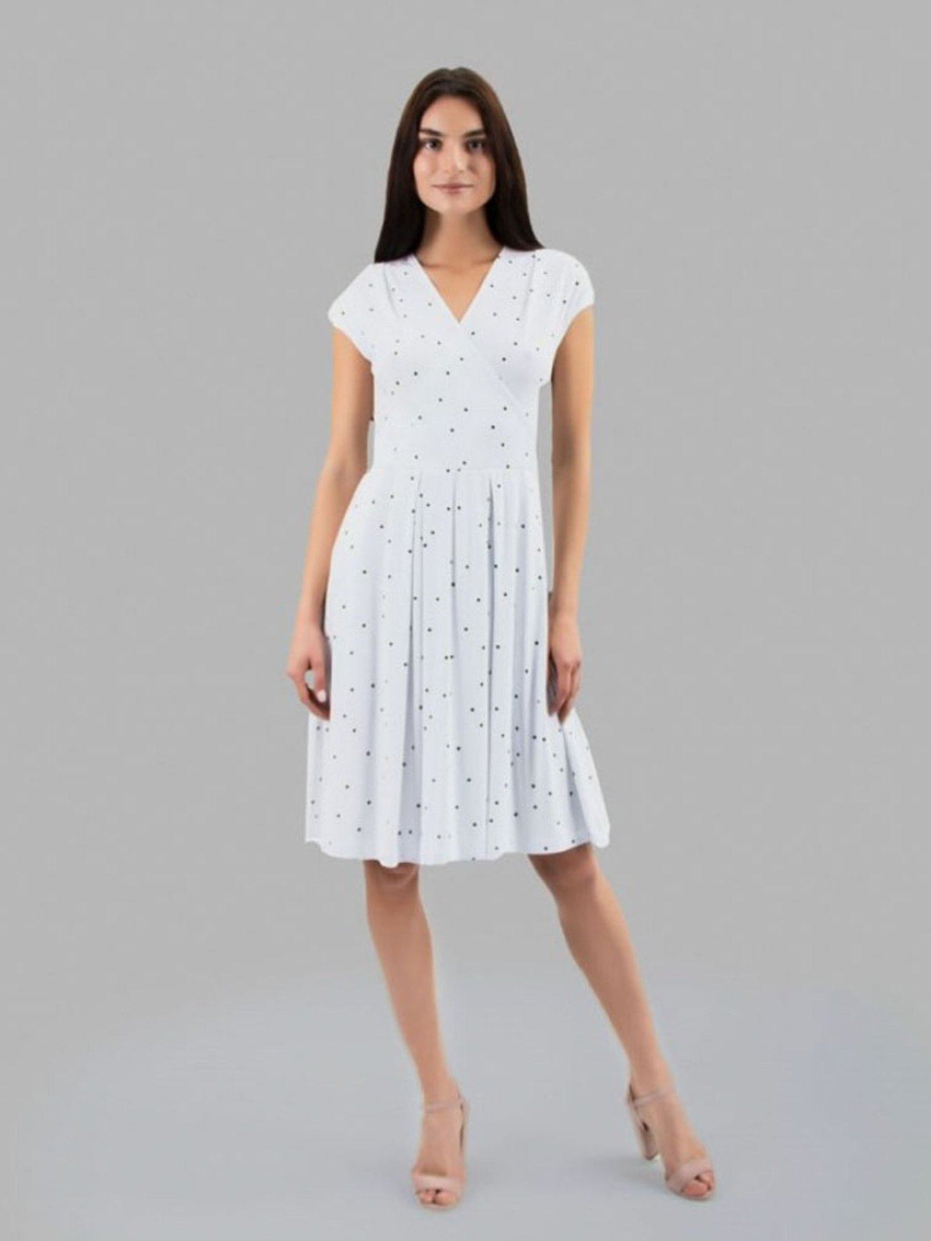 Платья Promin модель 2050-74 БІЛИЙ /горох чорний Фото