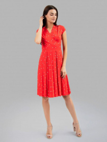 Сукні Promin модель 2050-74 ЧЕРВОНИЙ/горох білий Фото