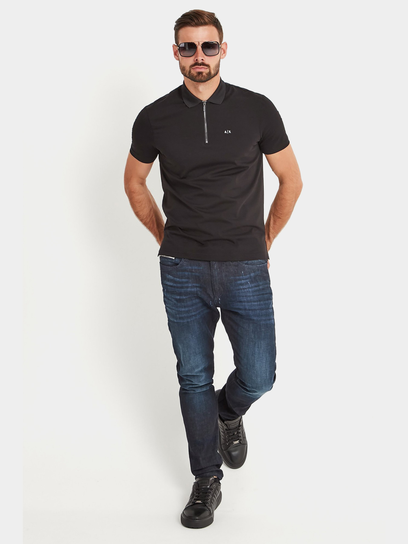 Поло с коротким рукавом Armani Exchange модель 6HZFLC-ZJ9AZ-1200 Поло с коротким рукавом Armani Exchange модель 6HZFLC-ZJ9AZ-1200 Фото