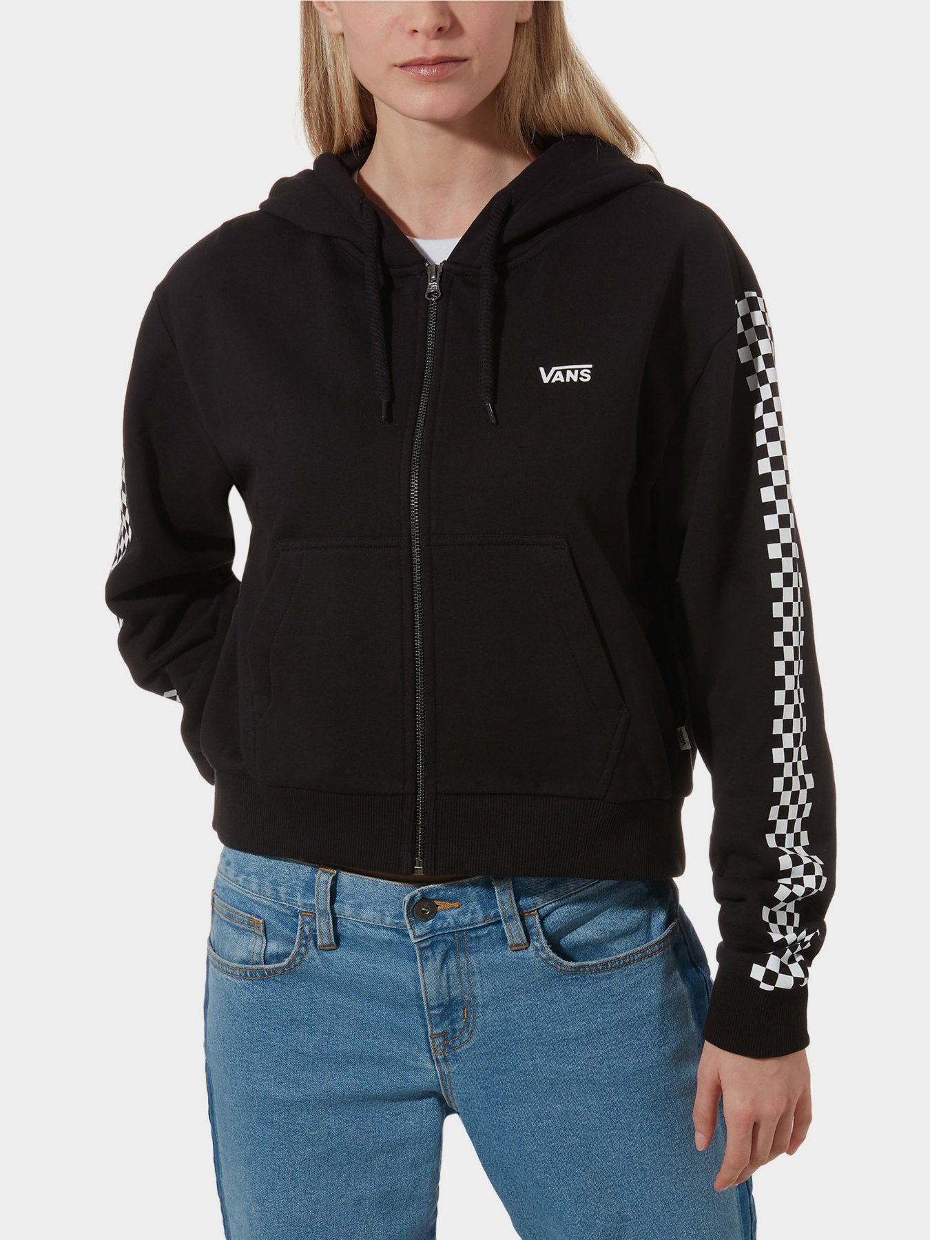 Кофта Vans FUNNIER TIMES CROP ZIP HOOD модель VN0A47TOBLK1 Фото