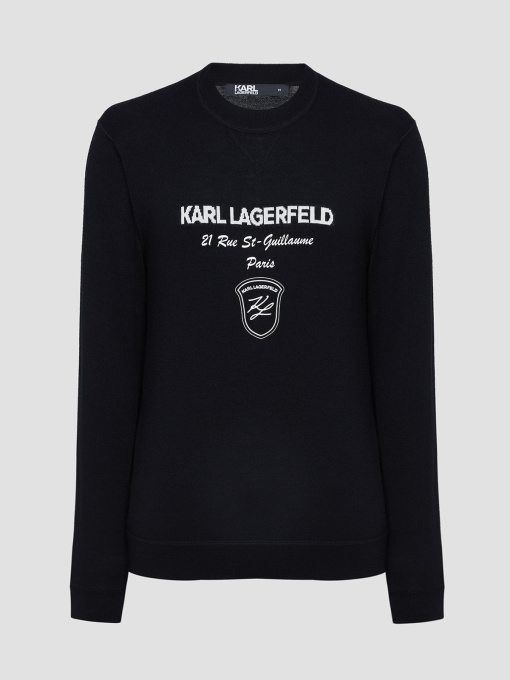 Чоловічий чорний вовняний джемпер Karl Lagerfeld модель 534399.655026;990 Фото