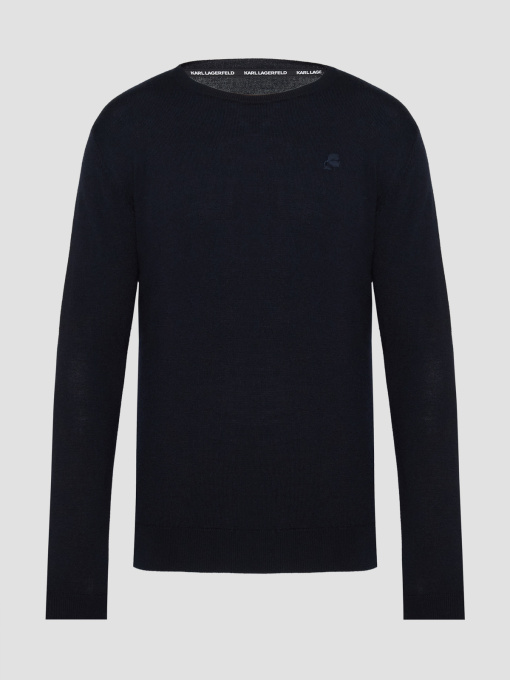 Чоловічий темно-синій вовняний джемпер Karl Lagerfeld модель 553399.655000;690 Фото