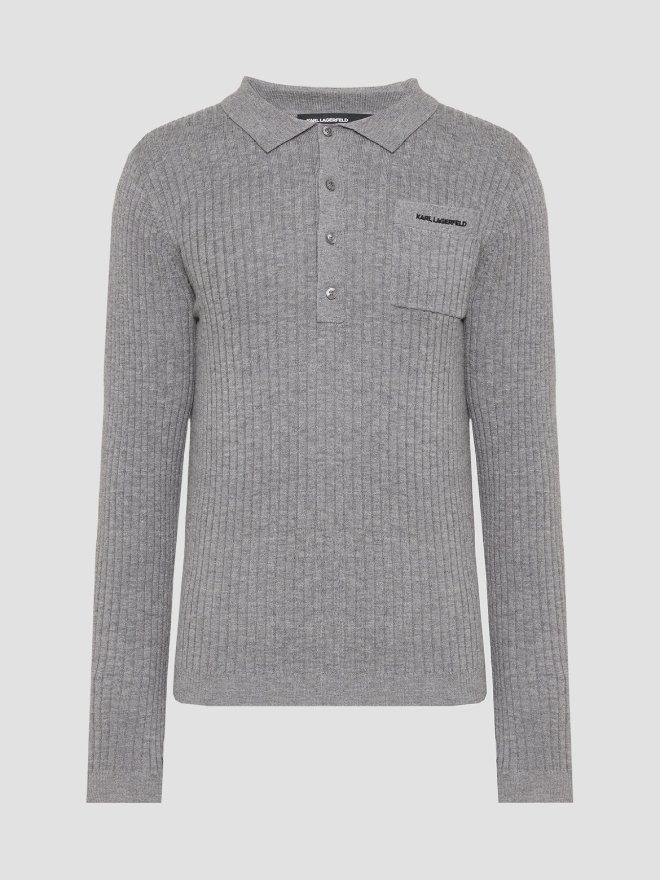 Мужское серое шерстяное поло Karl Lagerfeld модель 554308.655036;941 Мужское серое шерстяное поло Karl Lagerfeld модель 554308.655036;941 Фото