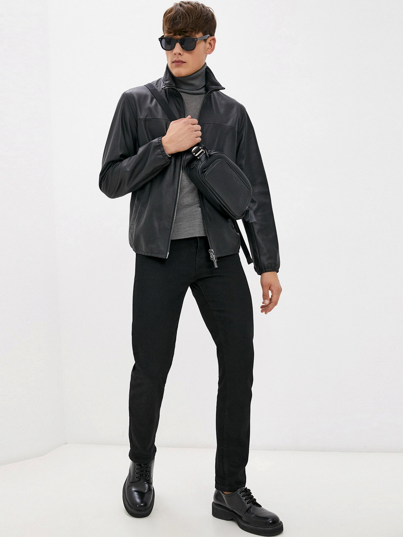 Шкіряна куртка Emporio Armani модель 01R55P-01P54-999 Фото