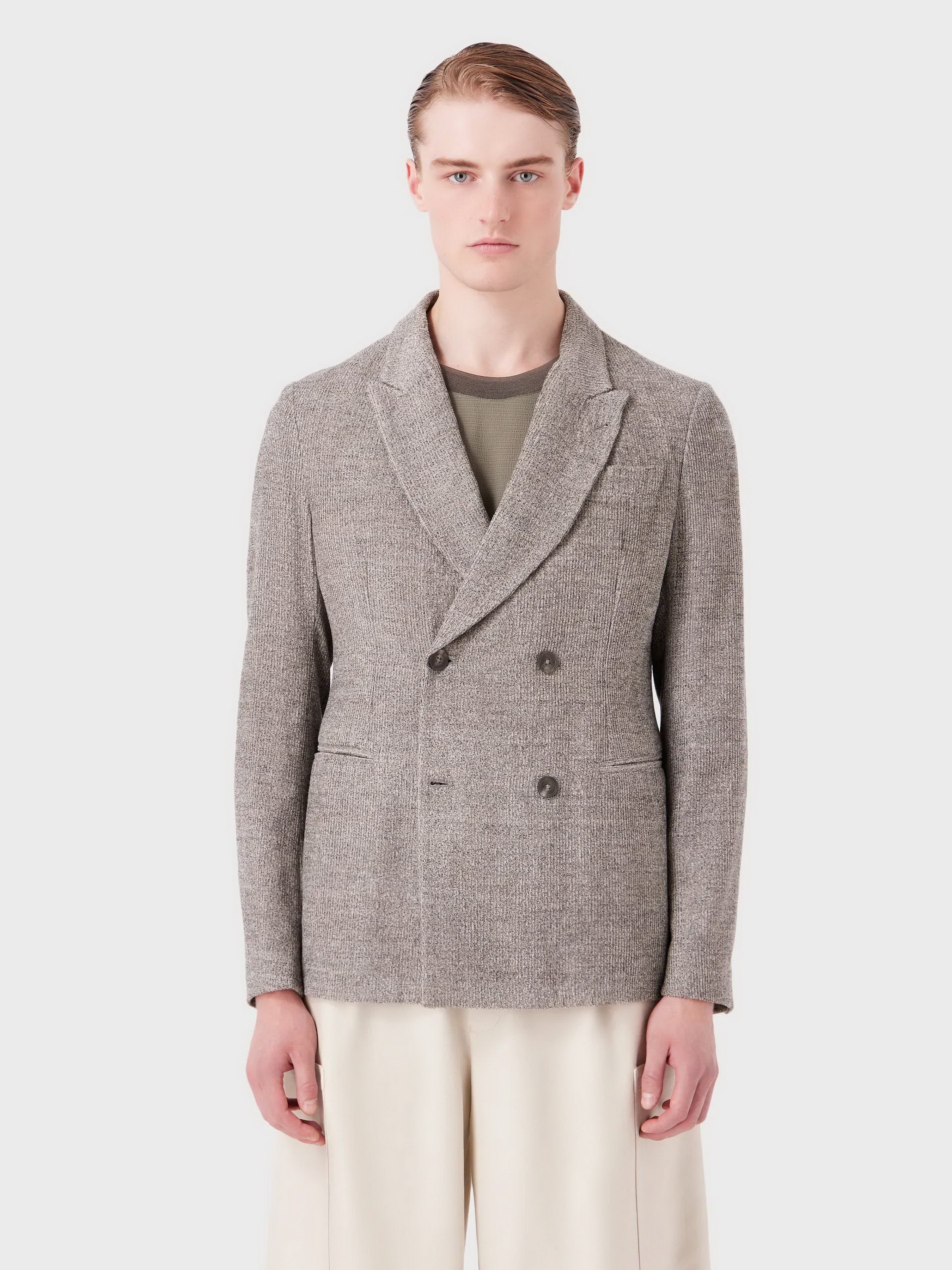 Чоловічий Блейзер Emporio Armani  (5O2373) колір сірий, матеріал віскоза