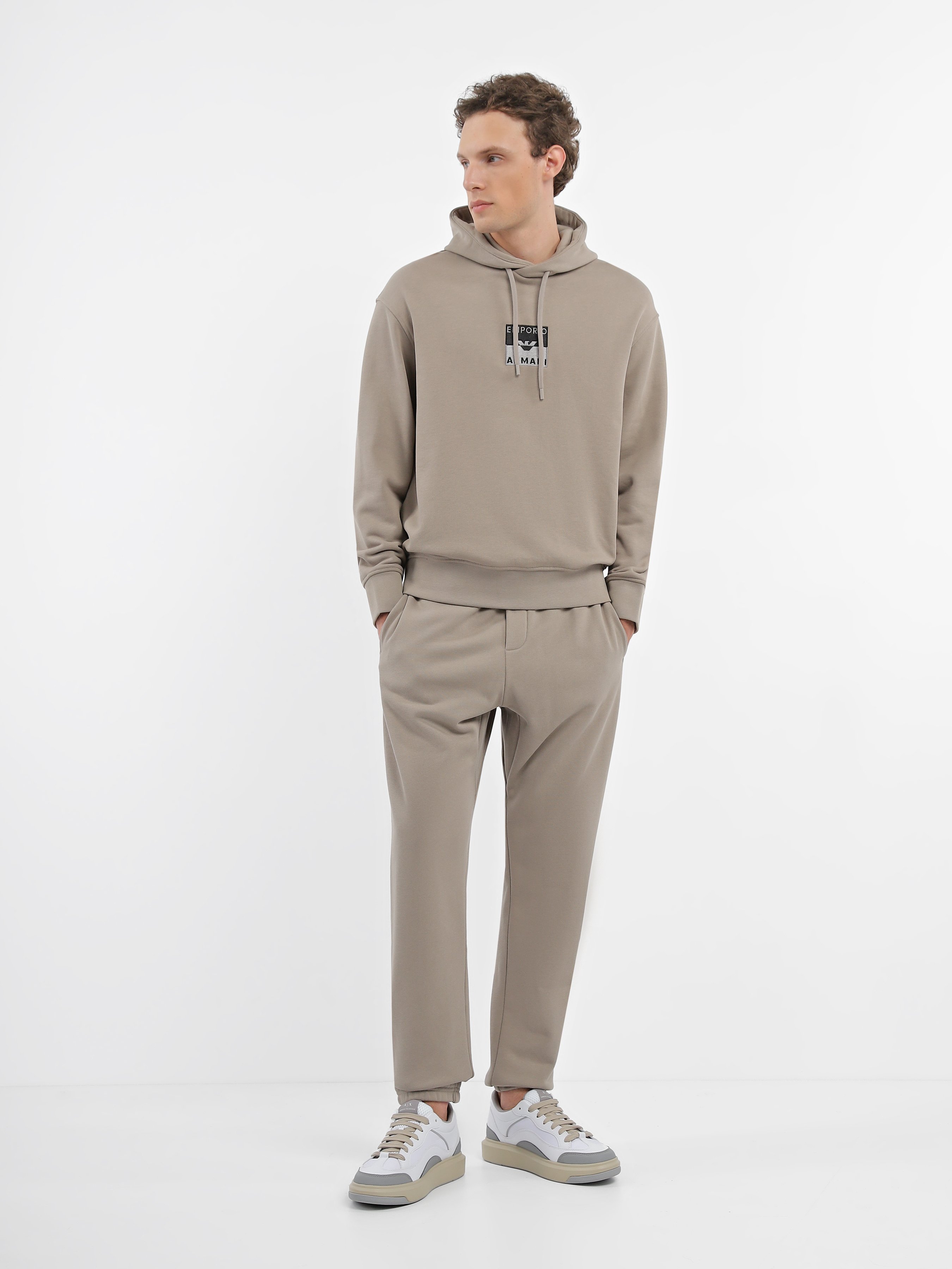 Бавовняні Чоловічі Спортивні штани Emporio Armani  (5O2445) колір сірий