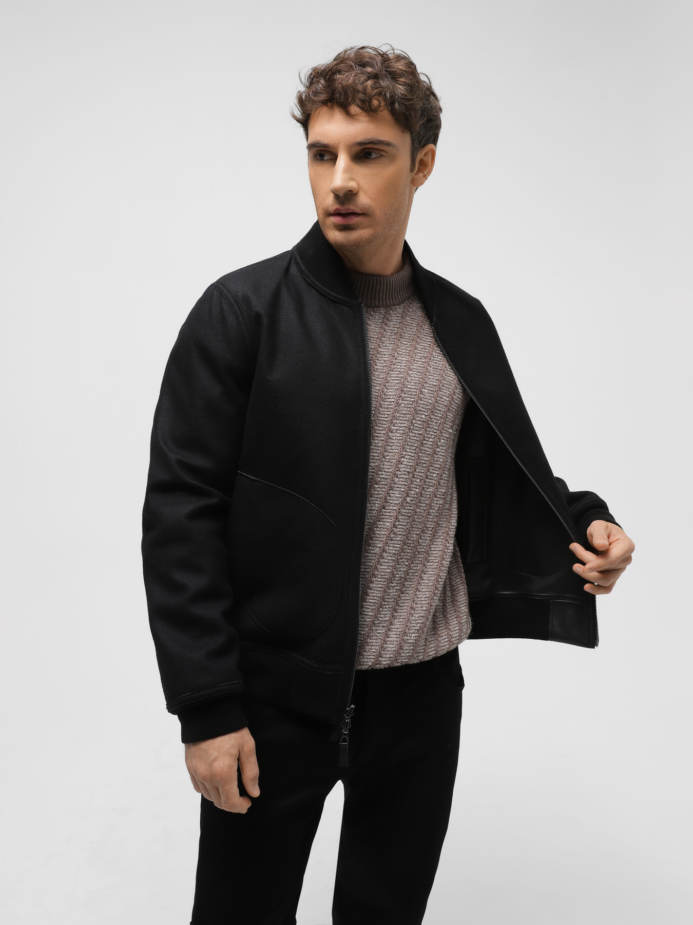 Куртка кожаная Emporio Armani модель H41R8D-E1P8D-999 Фото