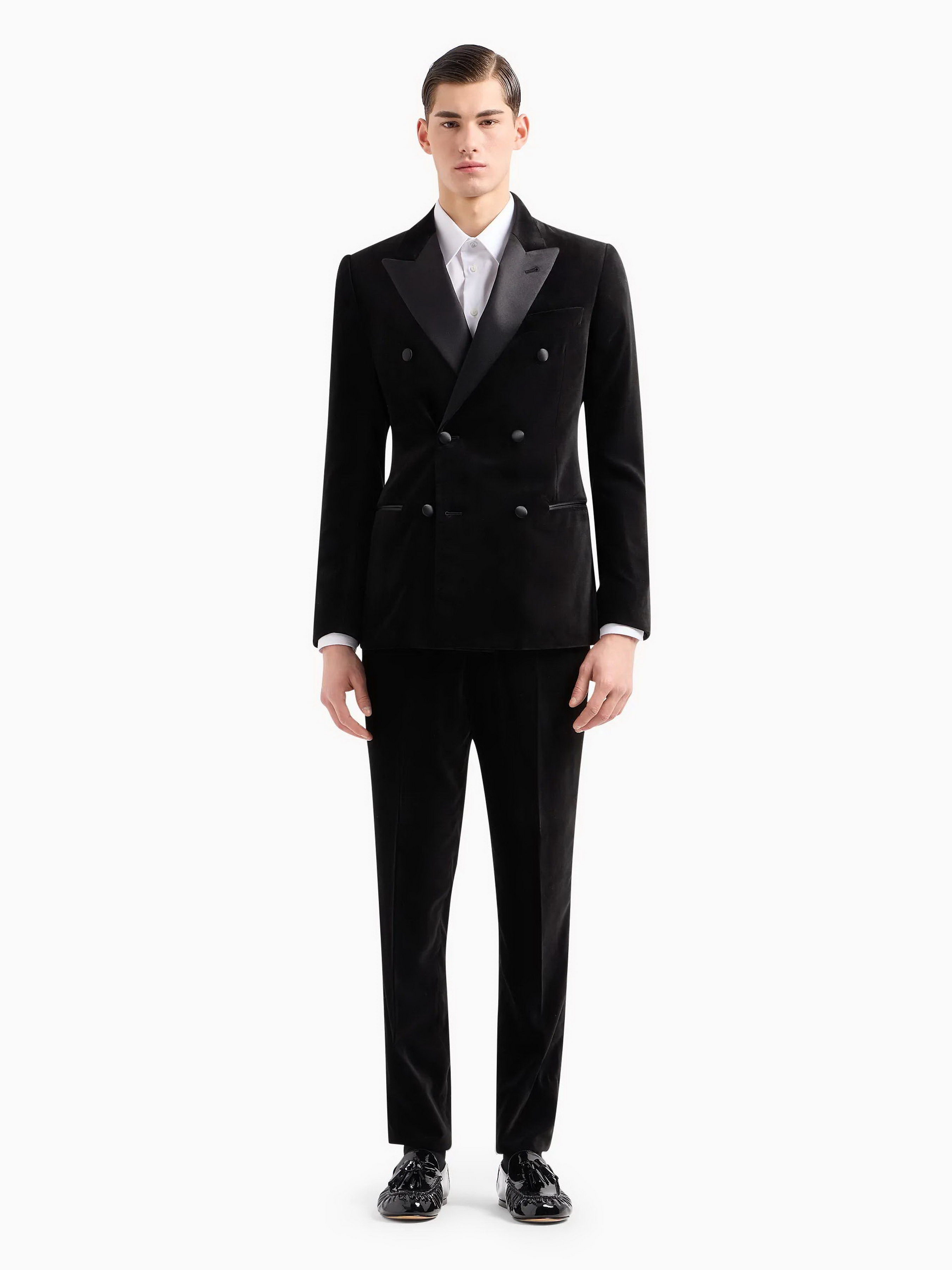 Чоловічий Діловий костюм Emporio Armani  (5O2673) колір чорний, матеріал поліестер