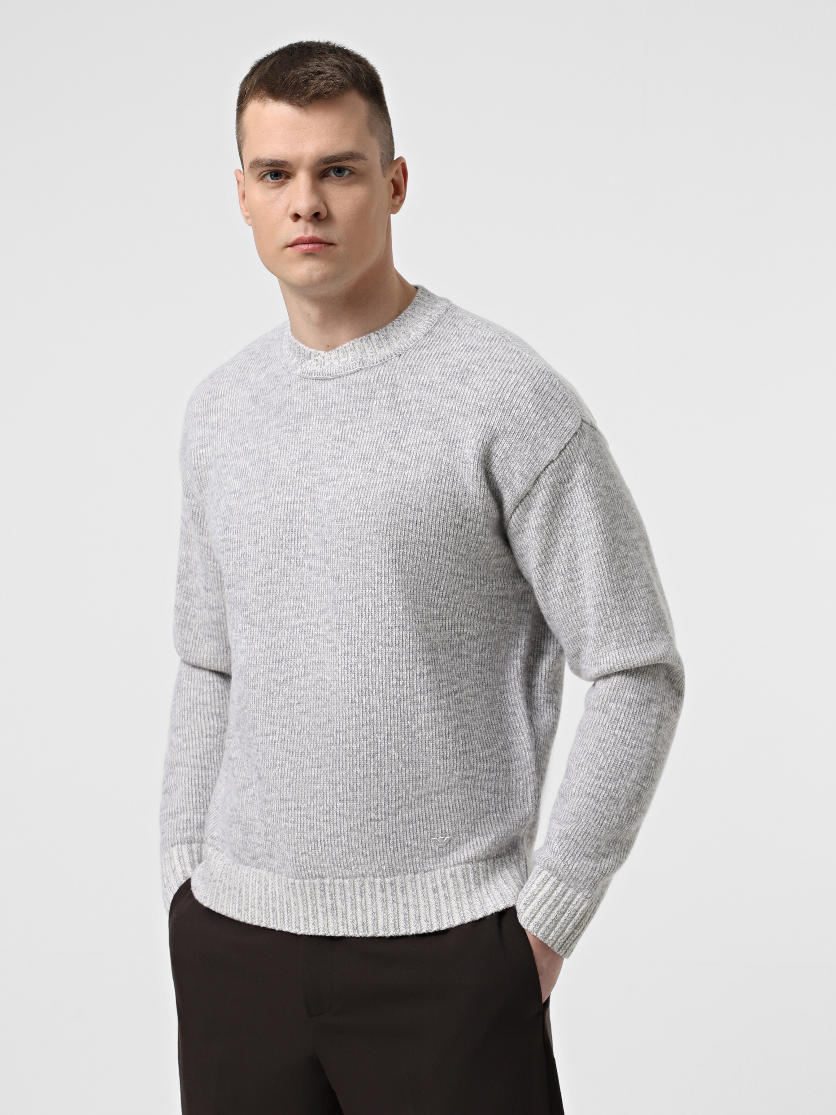 Вовняний Чоловічий Джемпер Emporio Armani  (5O3102) колір сірий