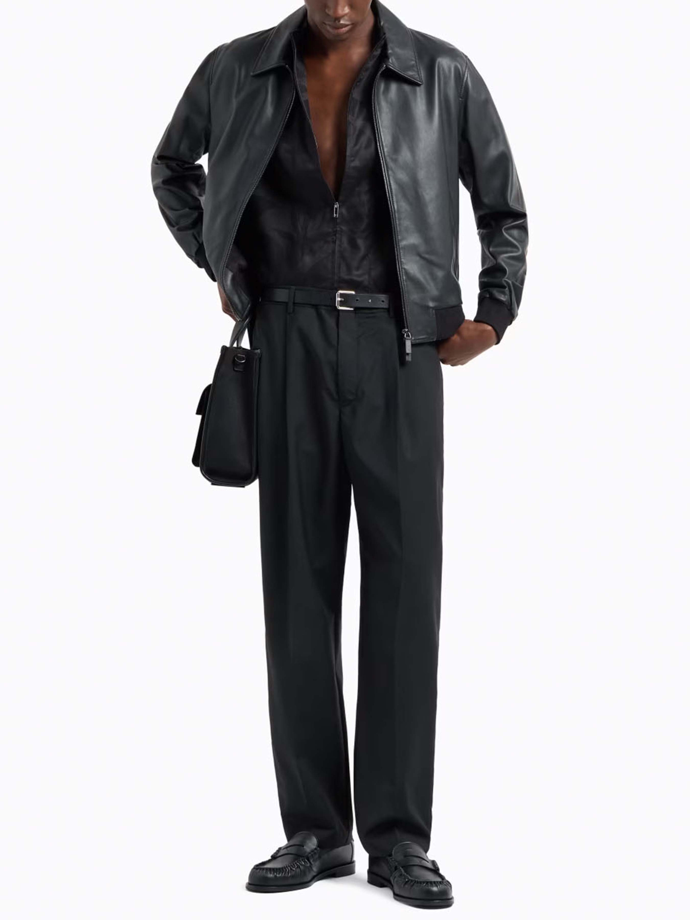 Куртка кожаная Emporio Armani модель EM001889-AF15420-UC001 Фото