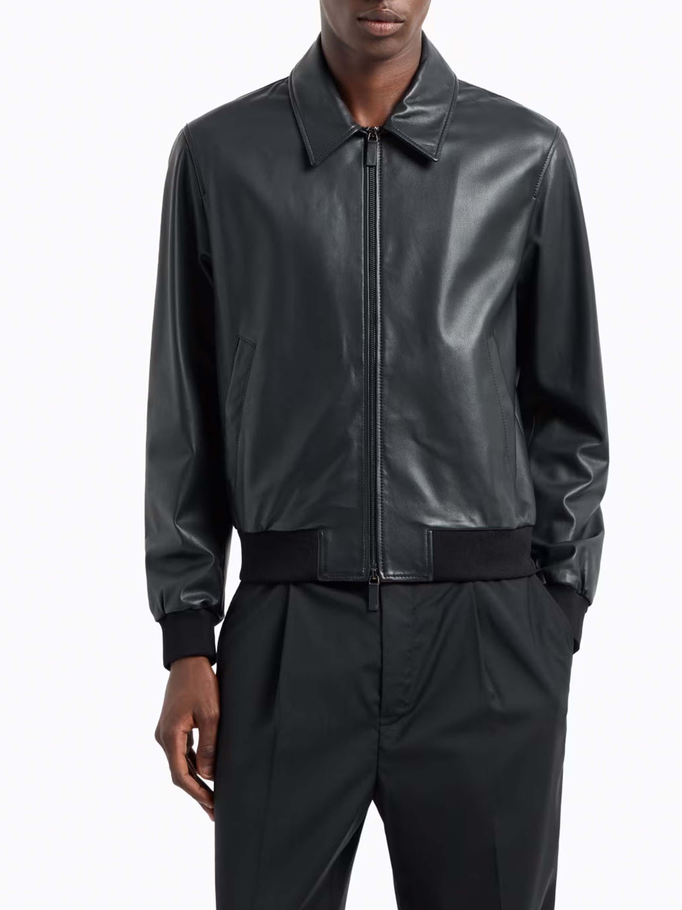 Куртка кожаная Emporio Armani модель EM001889-AF15420-UC001 Фото