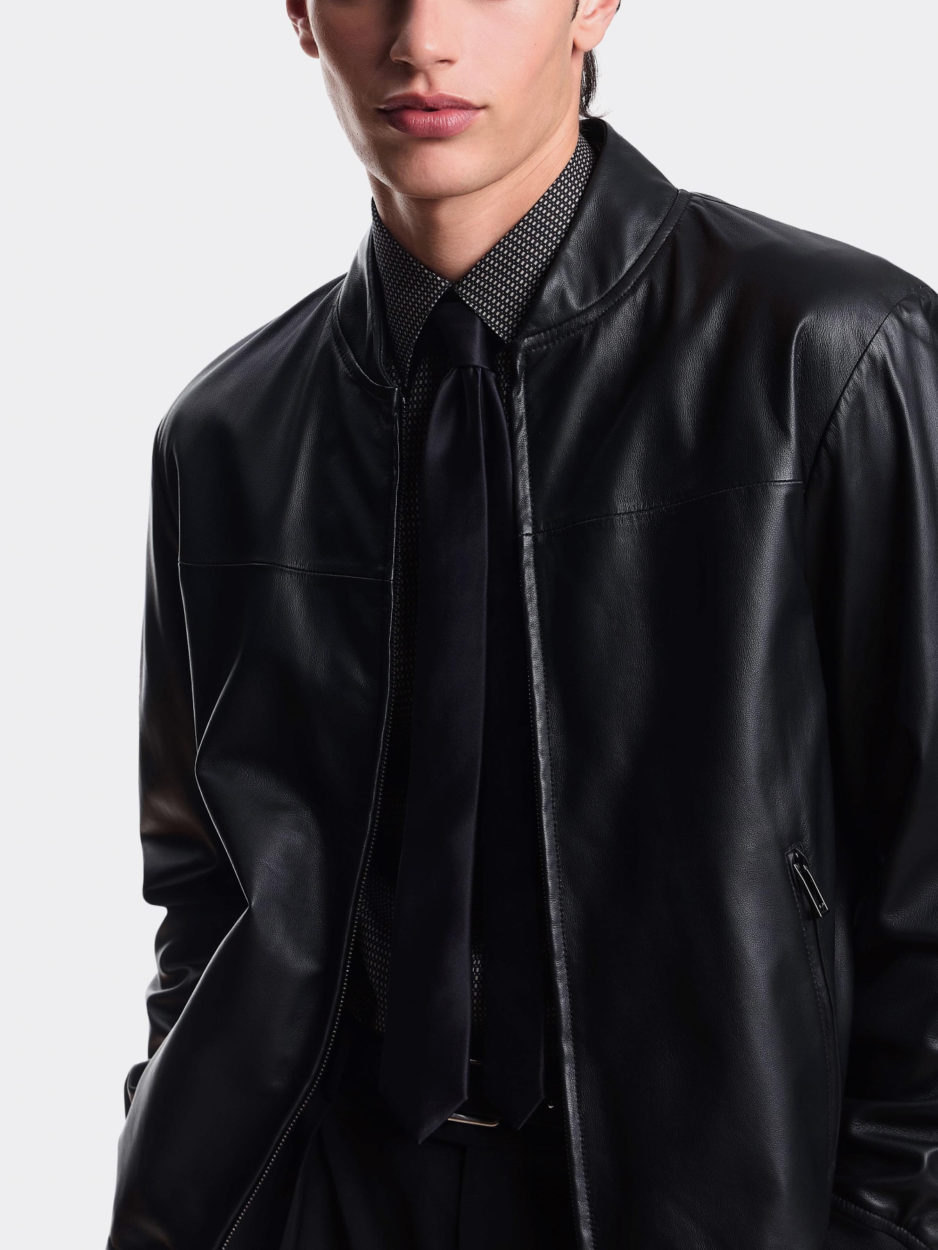 Куртка кожаная Emporio Armani модель EM003536-AF19275-UC001 Фото