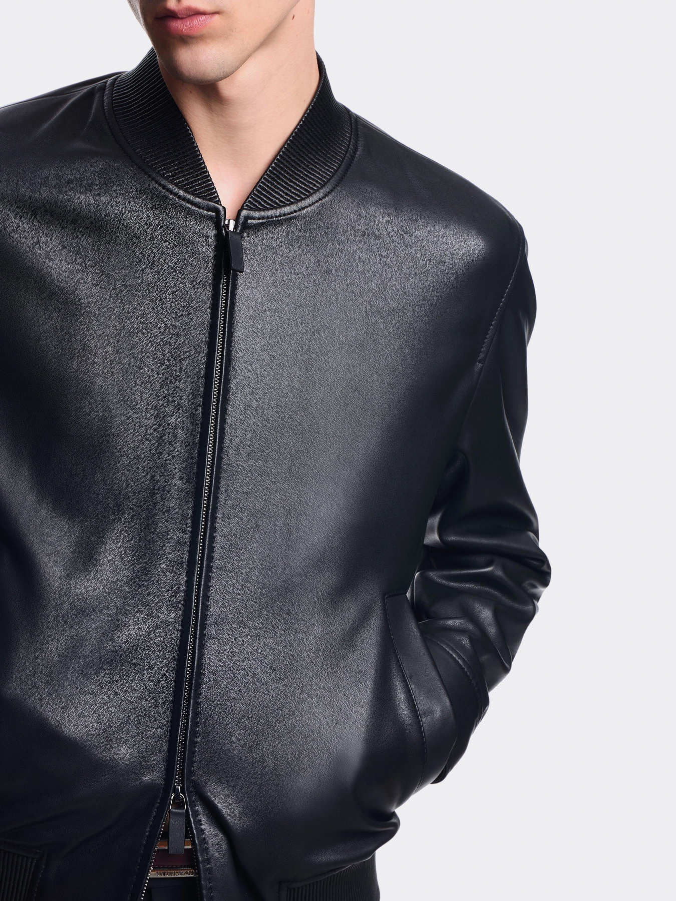 Куртка кожаная Emporio Armani модель EM003538-AF19283-UC001 Фото