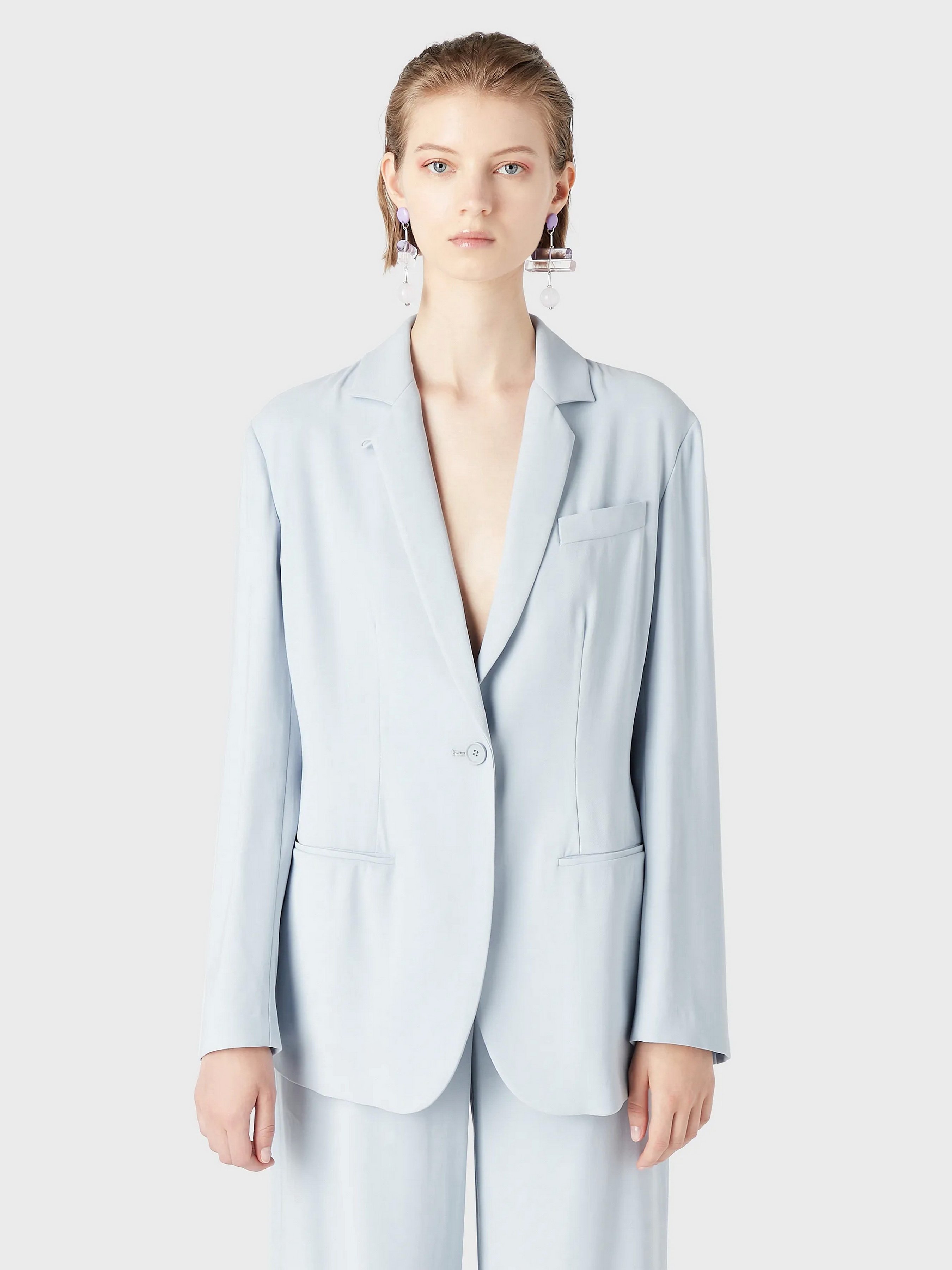 Жіночий Піджак Emporio Armani  (5P1420) колір блакитний, матеріал віскоза